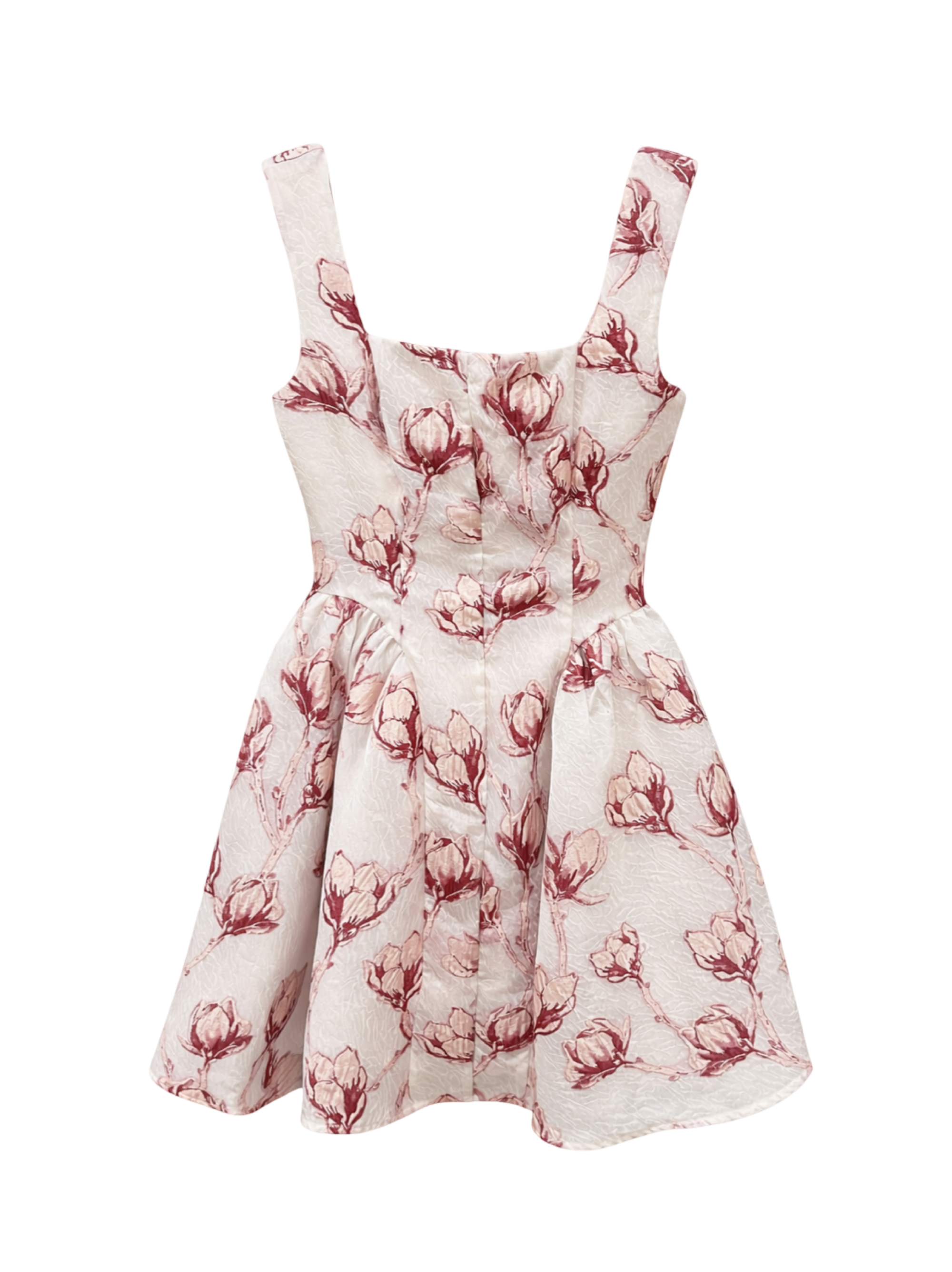 Milly Erin Sleeveless Floral Mini Dress Pink/White