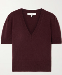 Frame Cashmere V-Neck Gather Sweater