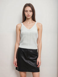 Repeat knitted knit V-Neck Tank Top