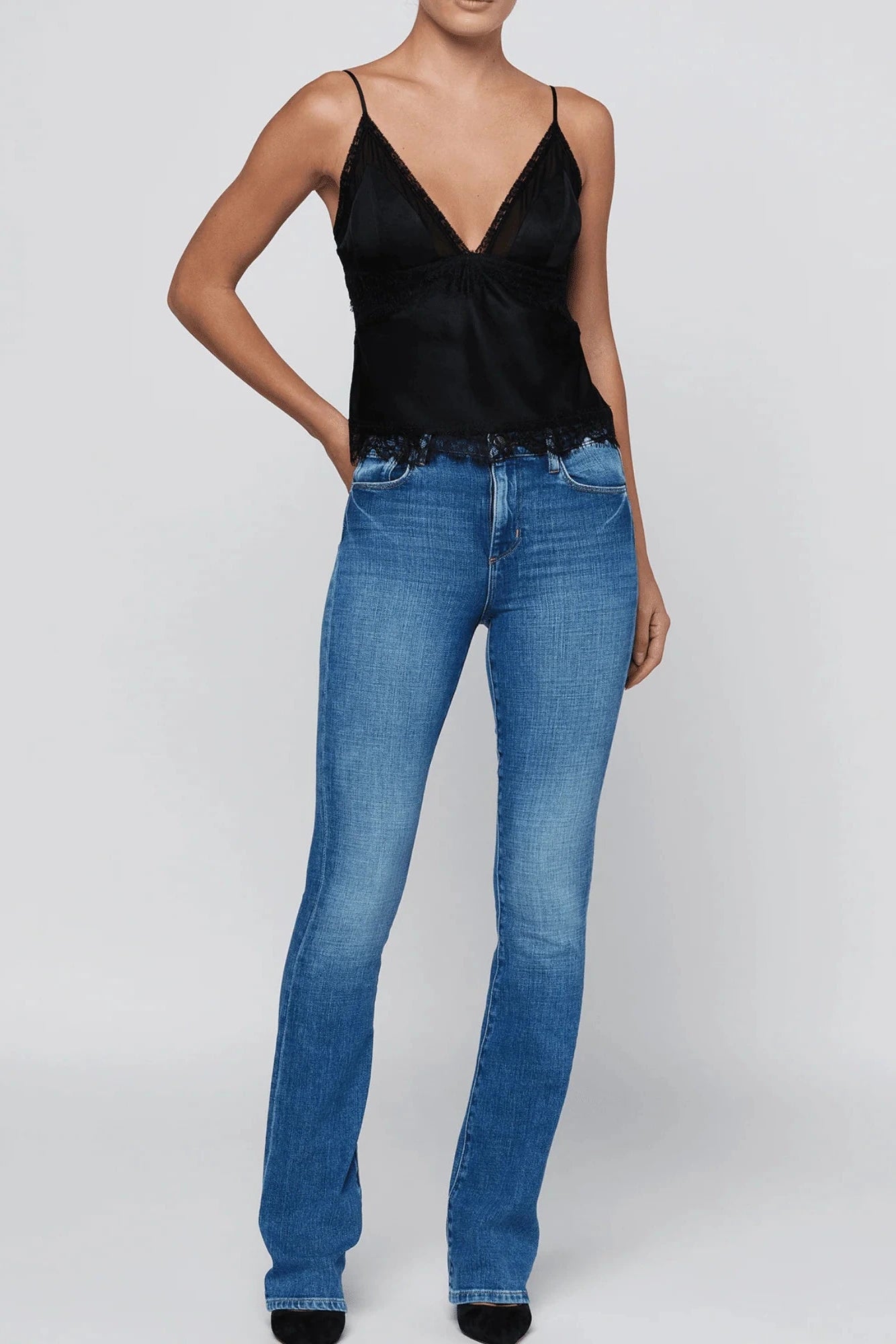 L'Agence Elka Lace Camisole - Black