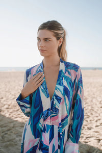 Taj Hall wrap Dress in Genus Muse Blue