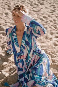 Taj Hall wrap Dress in Genus Muse Blue