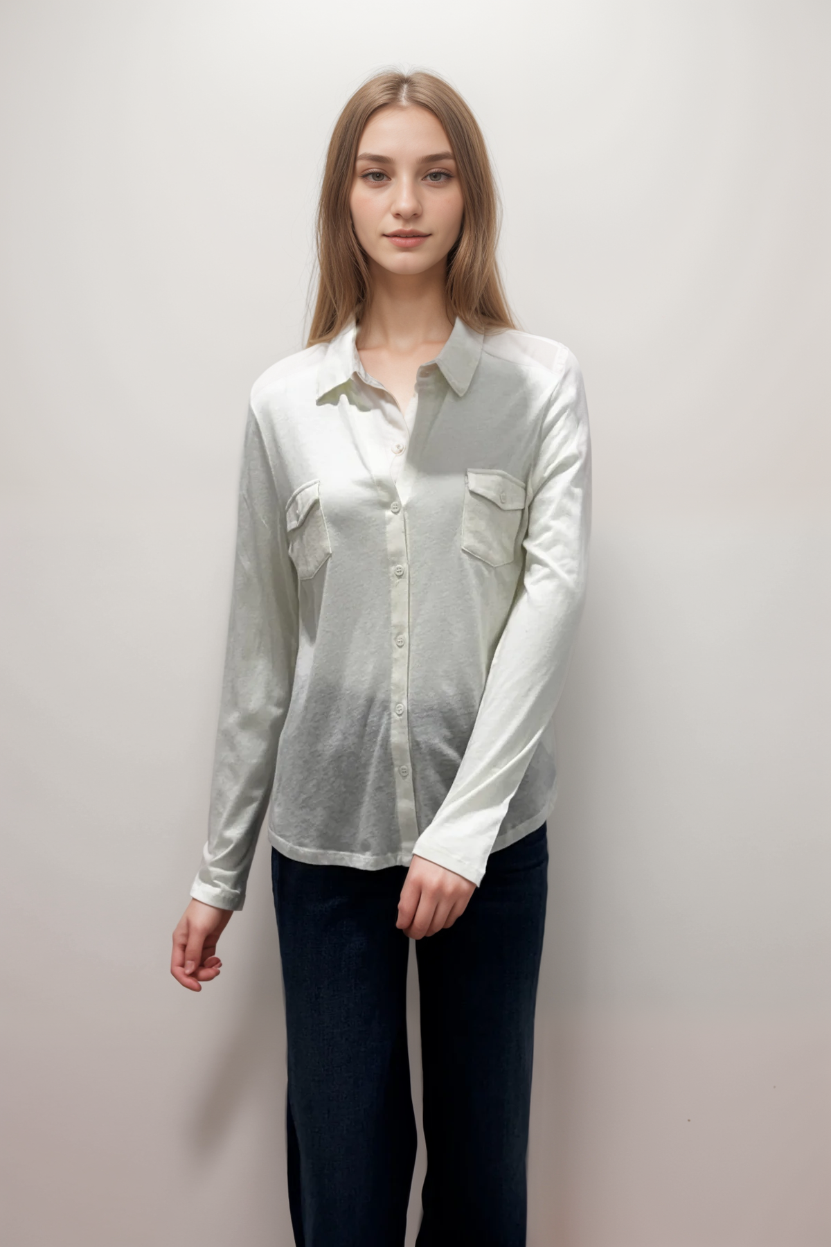 Chemise de poche en coton cachemire Majestic Filatures