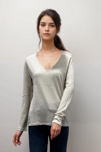 Majestic Filatures deluxe organic cotton v-neck top