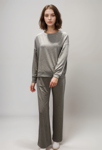 Majestic Filatures French Terry Wide Leg Pant Ecru