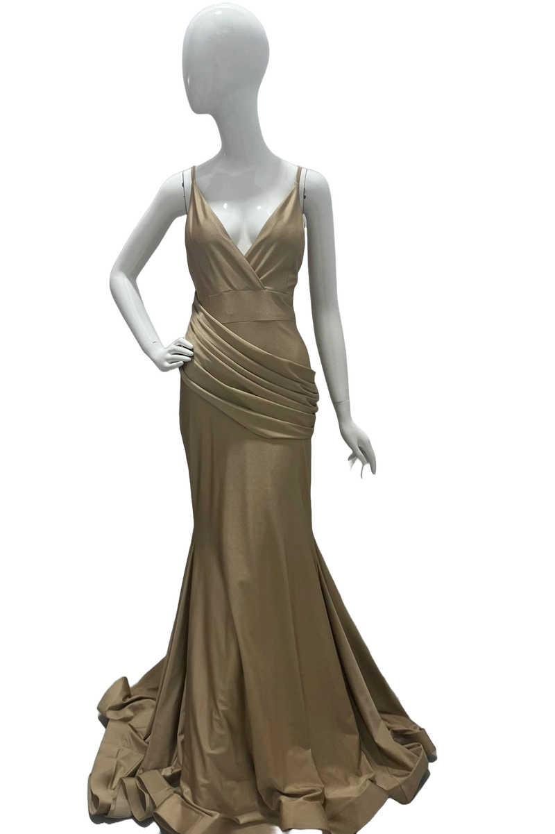 Jessica Angel V-Neck Front Draped Gown