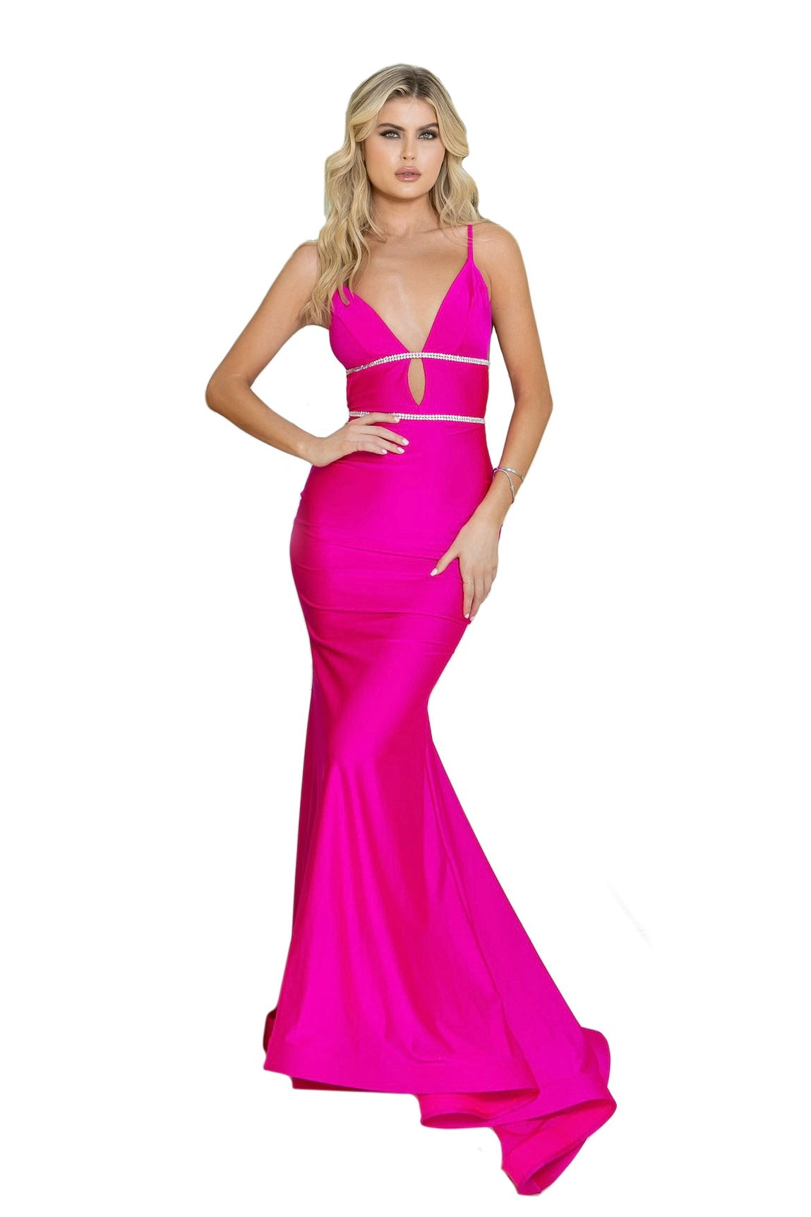 Jessica Angel Double Rhinestone Form Fitting Gown