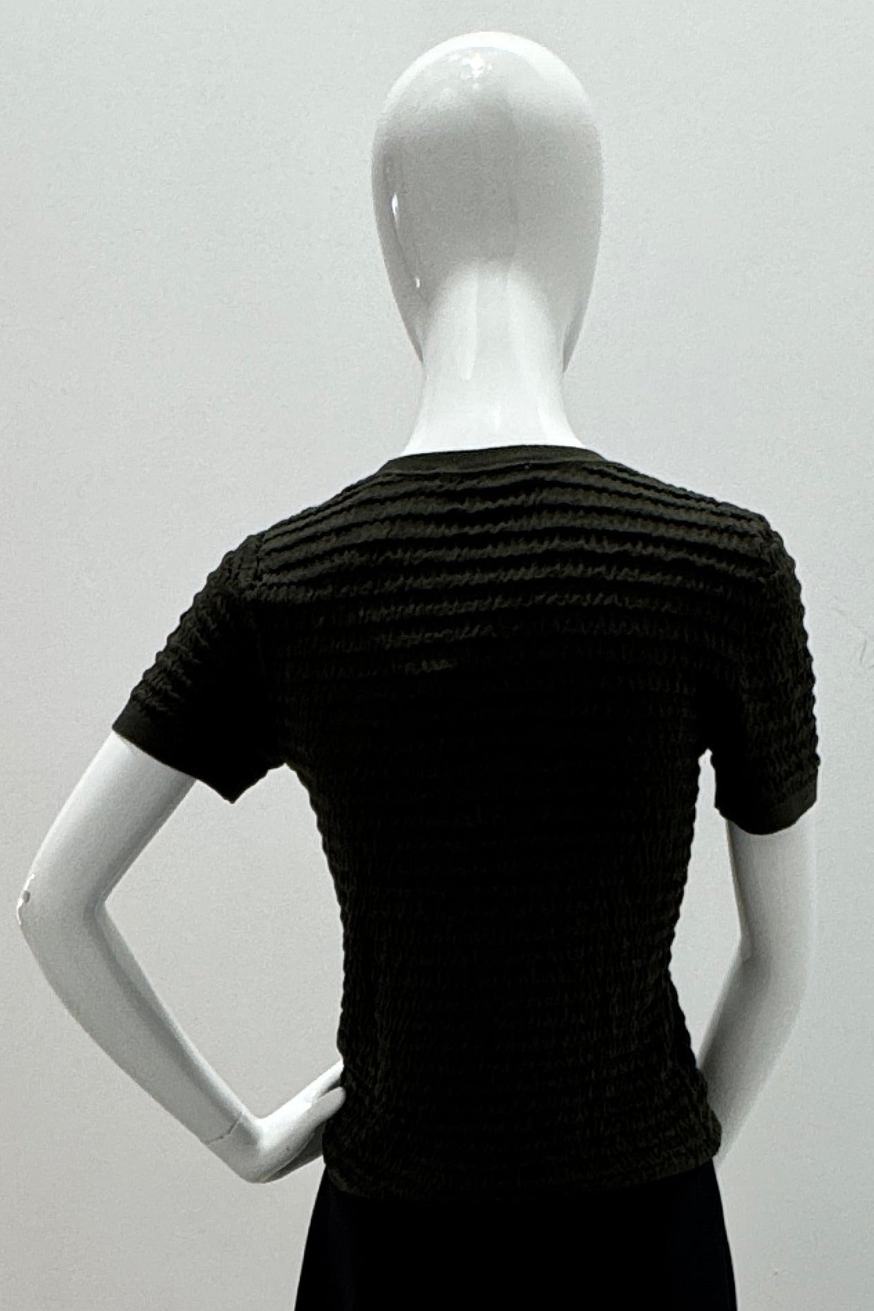 Frame The Smocked Short-Sleeve Sweater Rich Military