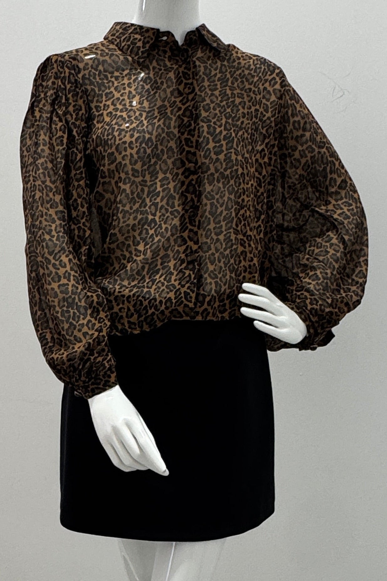Frame The Silk Prairie Shirt Light Leopard Multi