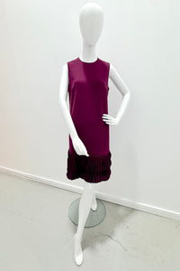 Catherine Regehr Sleeveless Jewel Neck Arak Shift With Wave Hem Short Plum