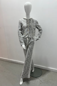 Twinset Tweed Pant Off-White/Black