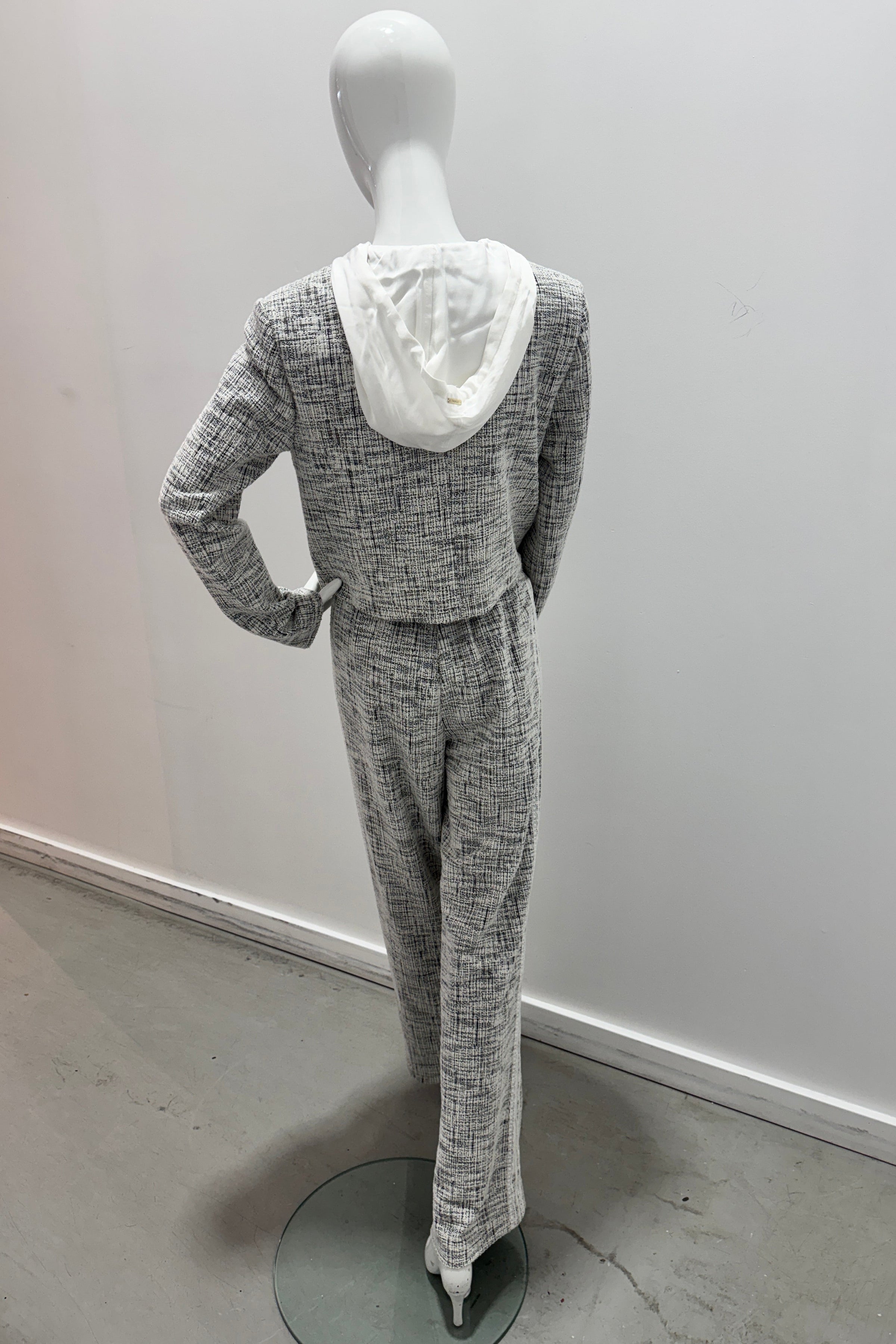 Twinset Tweed Pant Off-White/Black