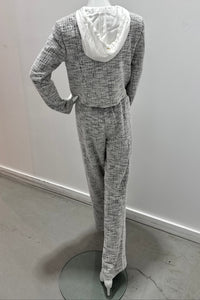 Twinset Tweed Pant Off-White/Black
