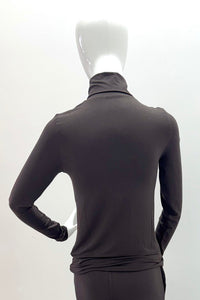 Majestic Filatures Soft Touch Long-Sleeve Turtleneck Chocolate Mousse