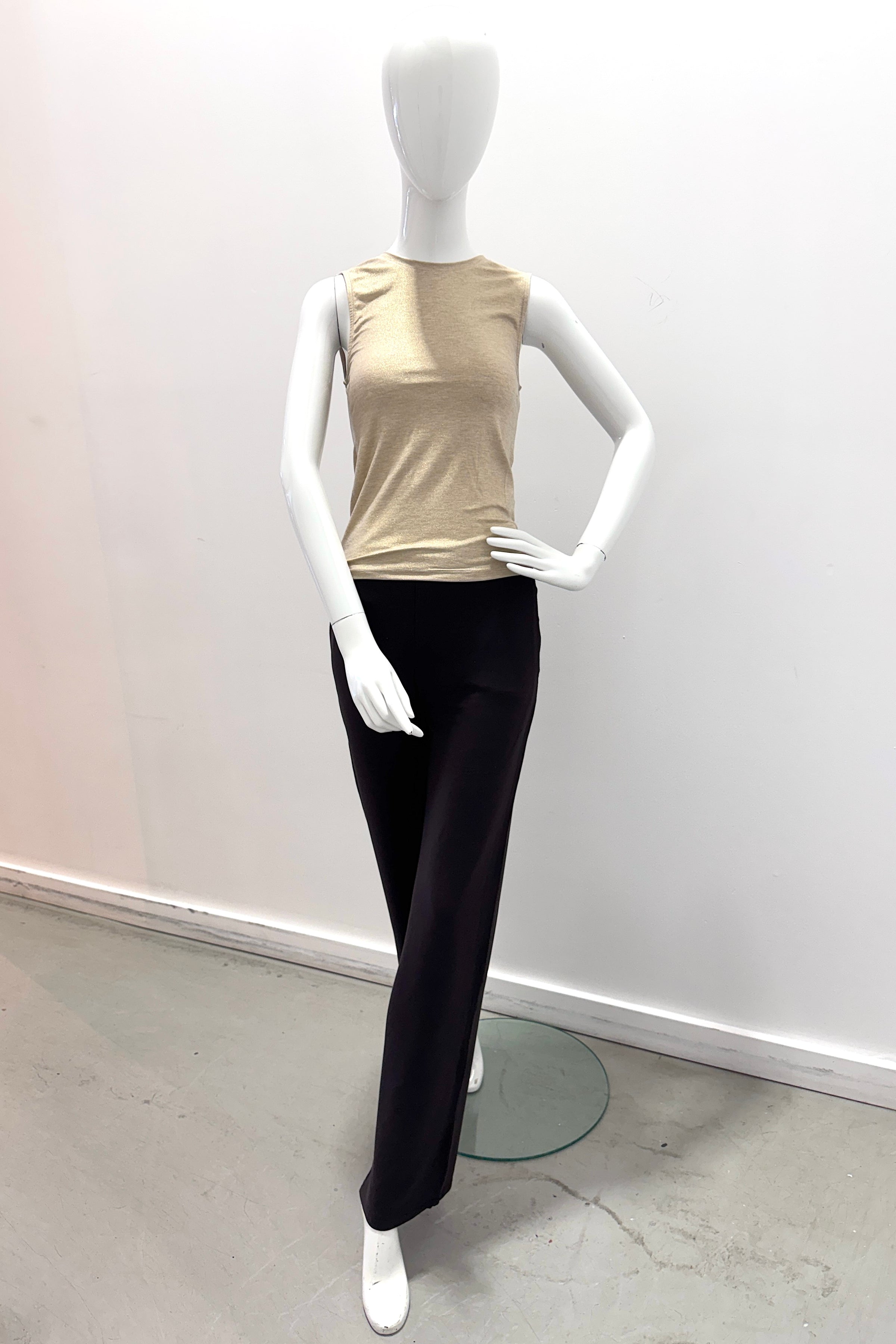 Majestic Filatures Soft Touch Metallic Crewneck Tank - Golden Ecru Chine