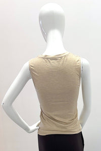Majestic Filatures Soft Touch Metallic Crewneck Tank - Golden Ecru Chine