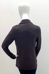 Majestic Filatures French Terry Fleece One-Button Blazer - Chocolate Mousse