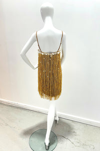 PatBo Aurea Crochet Mini Dress - Gold