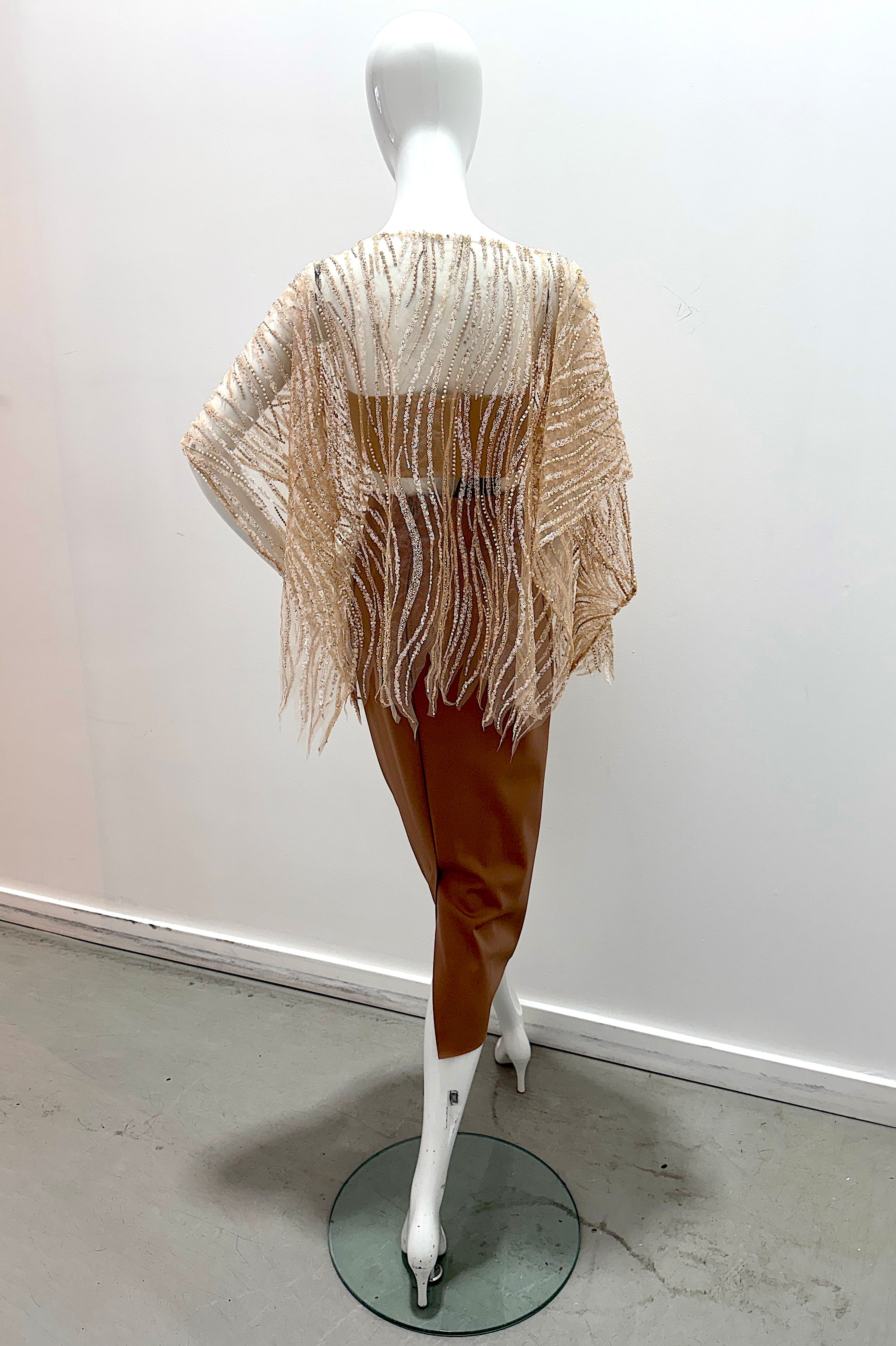 Tres Chic Beaded Cape - Blush