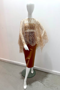 Tres Chic Beaded Cape - Blush