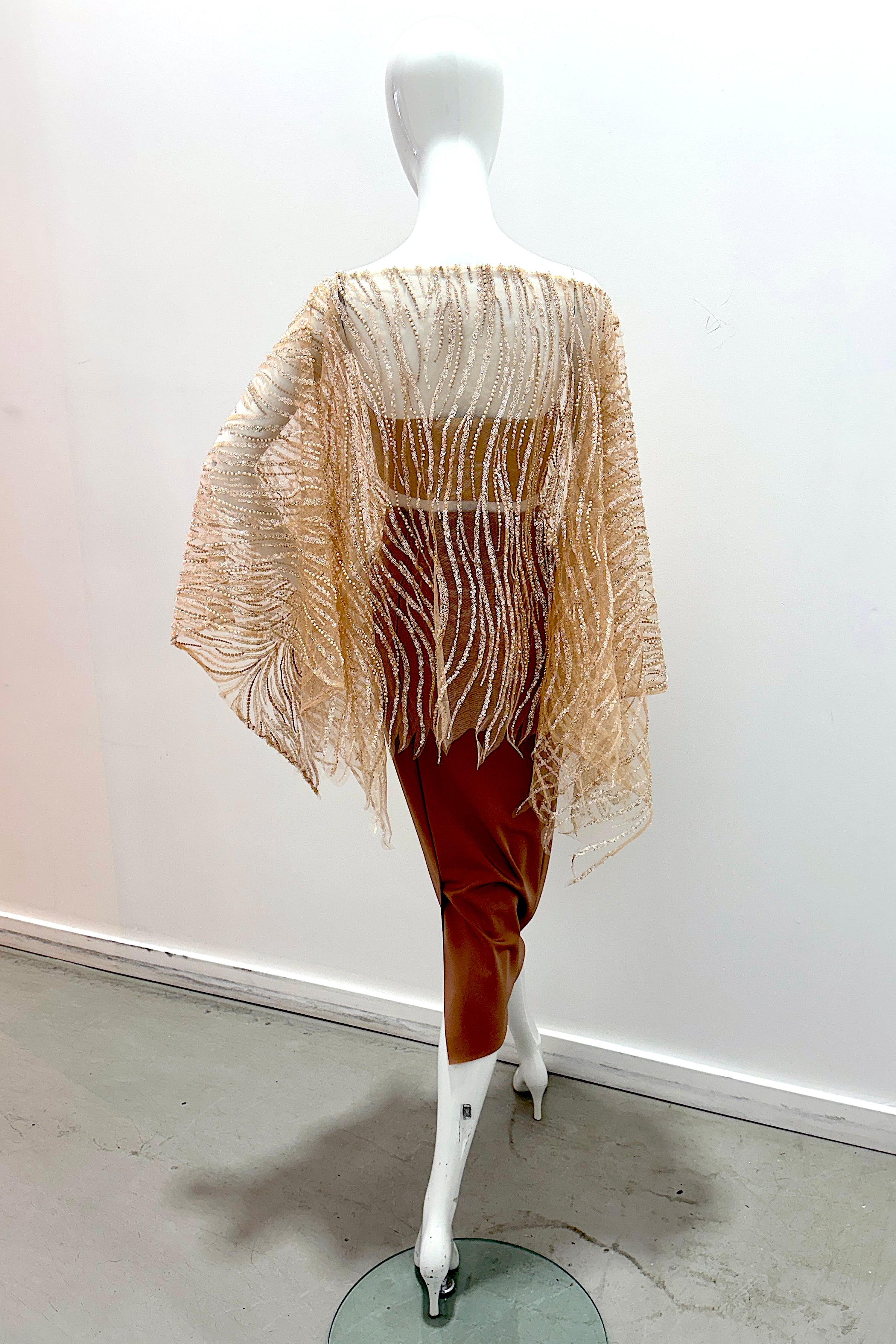 Tres Chic Beaded Cape - Blush