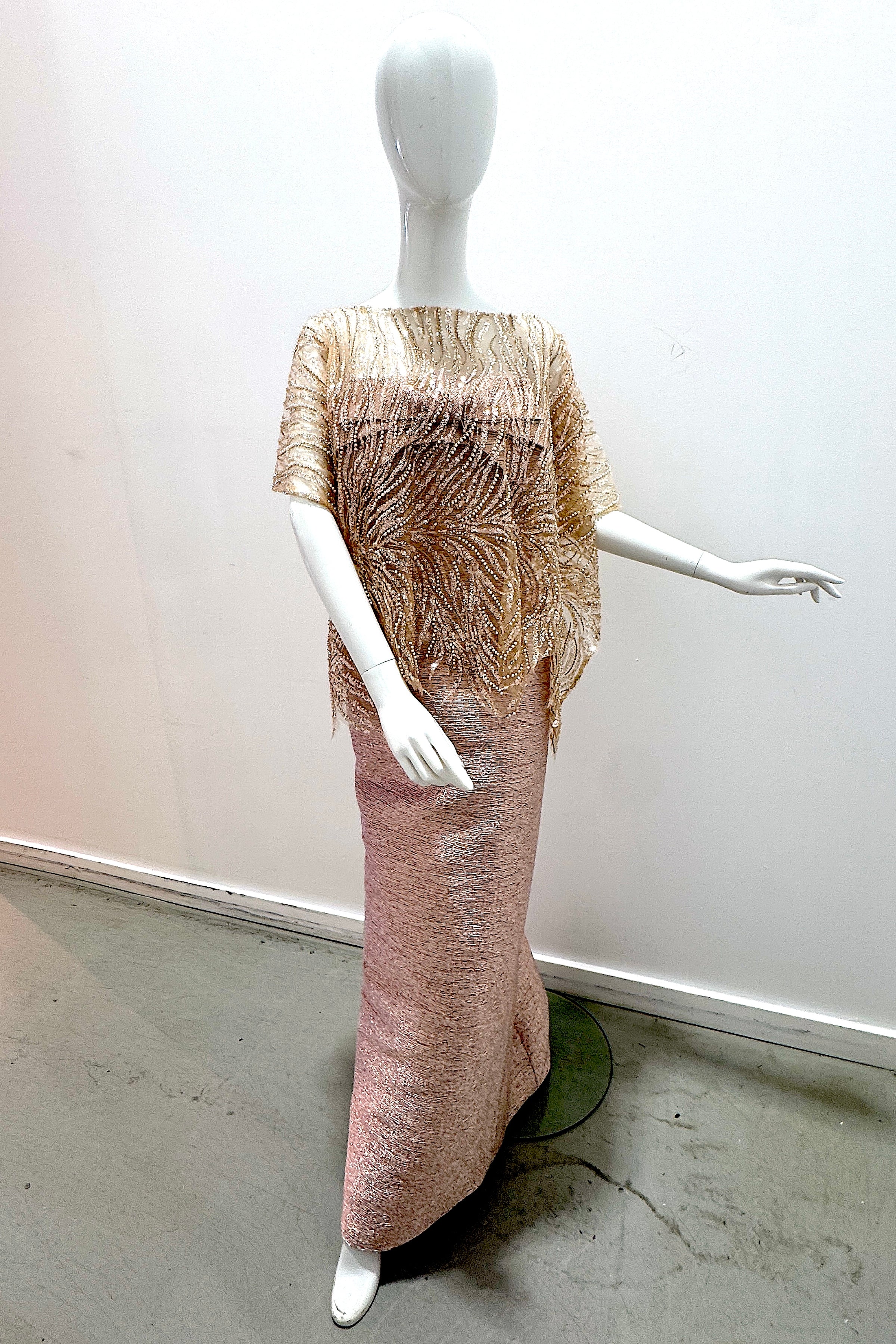 Tres Chic Beaded Cape - Blush