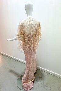 Tres Chic Beaded Cape - Blush