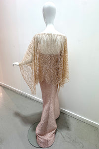 Tres Chic Beaded Cape - Blush