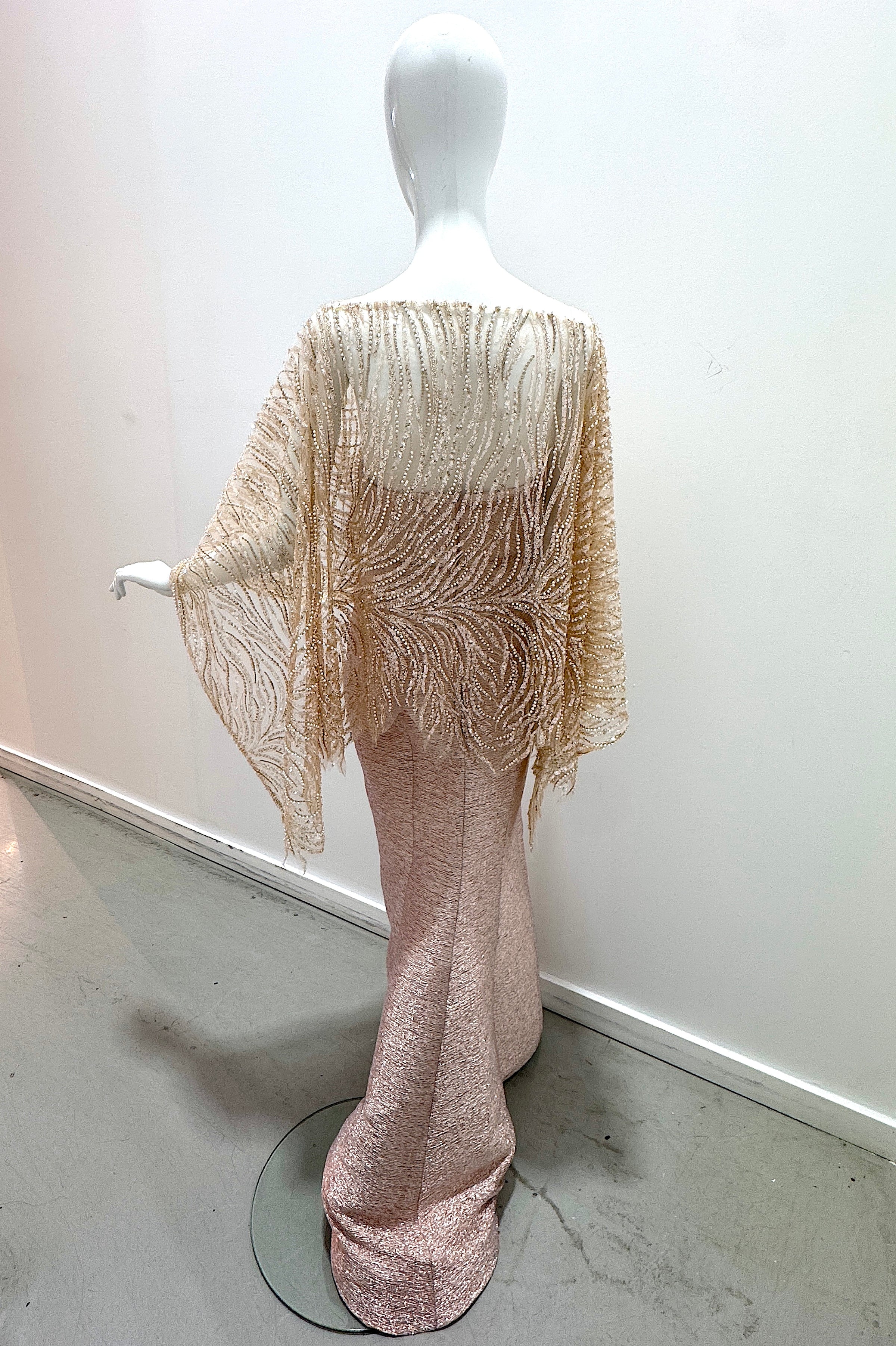 Tres Chic Beaded Cape - Blush