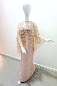 Tres Chic Beaded Cape - Blush