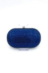 Tres Chic Crystal Oval Clutch Navy