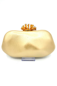 Tres Chic Oval Clutch Champagne Gold