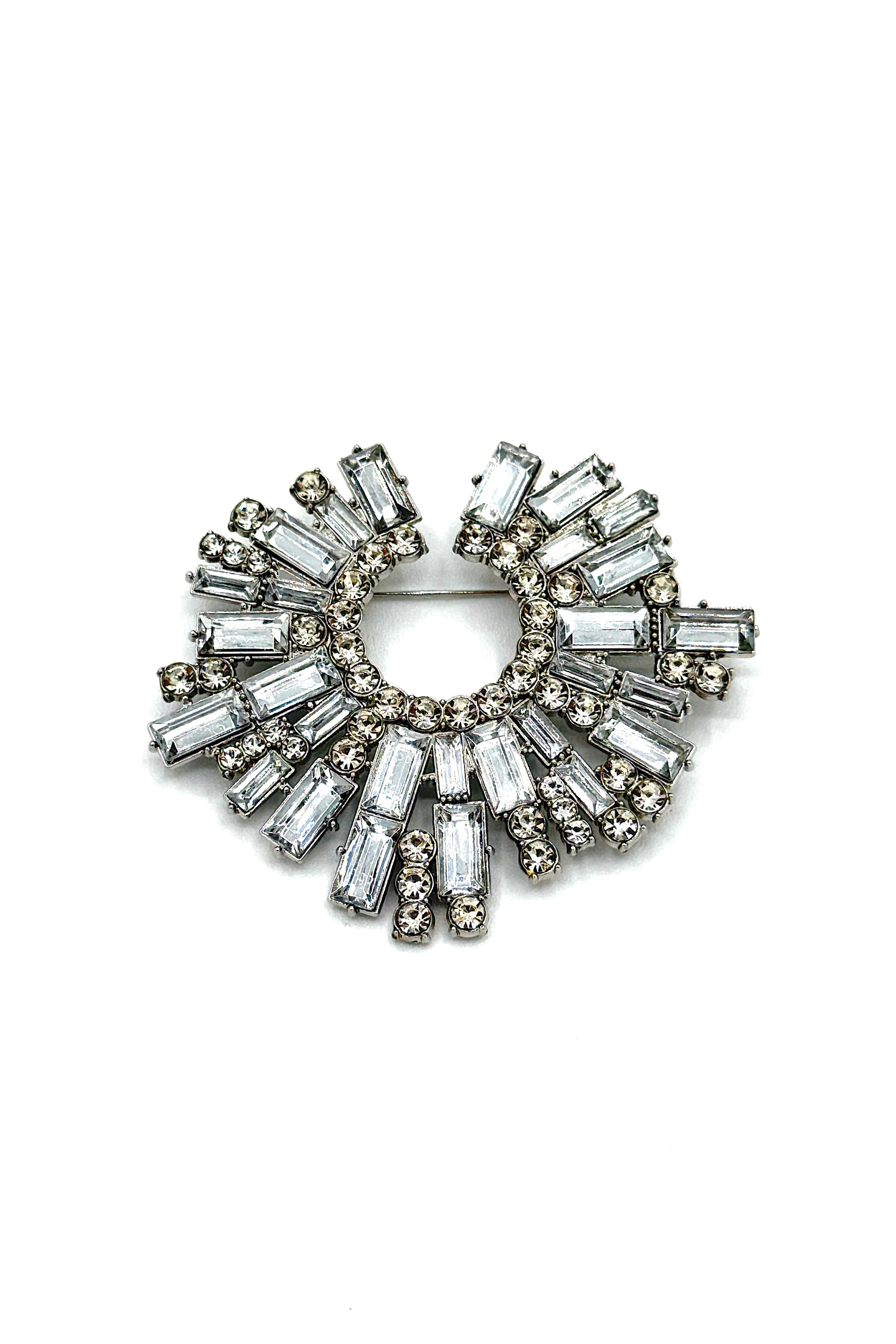 Tres Chic Crystal Pin Silver