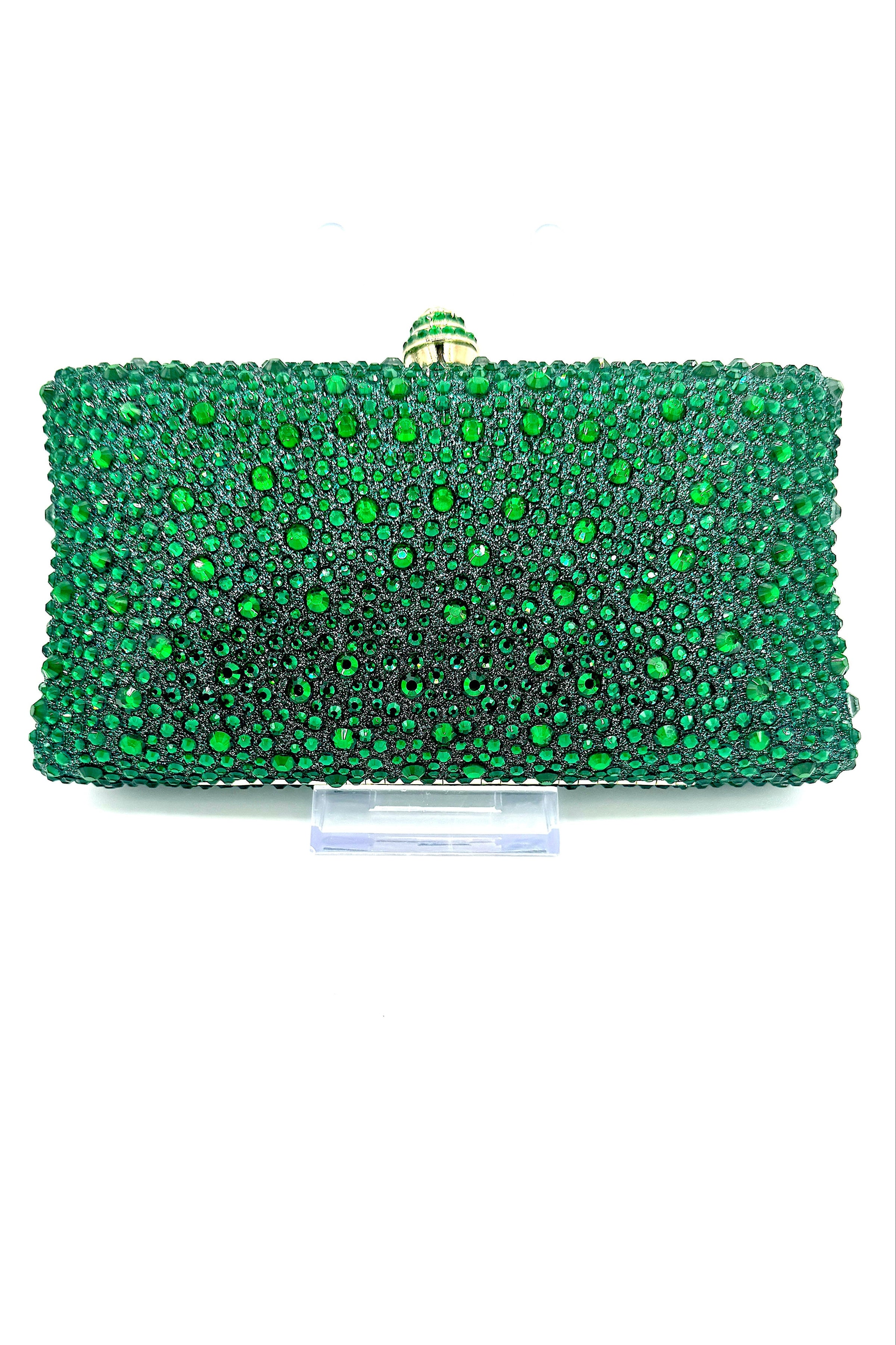 Tres Chic Crystal Clutch Emerald