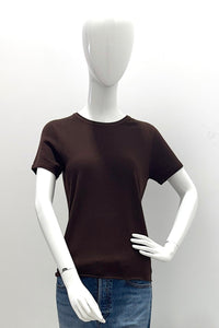 Majestic Filatures T-shirt manches courtes en cachemire 100 % lavable en machine - Mousse au chocolat