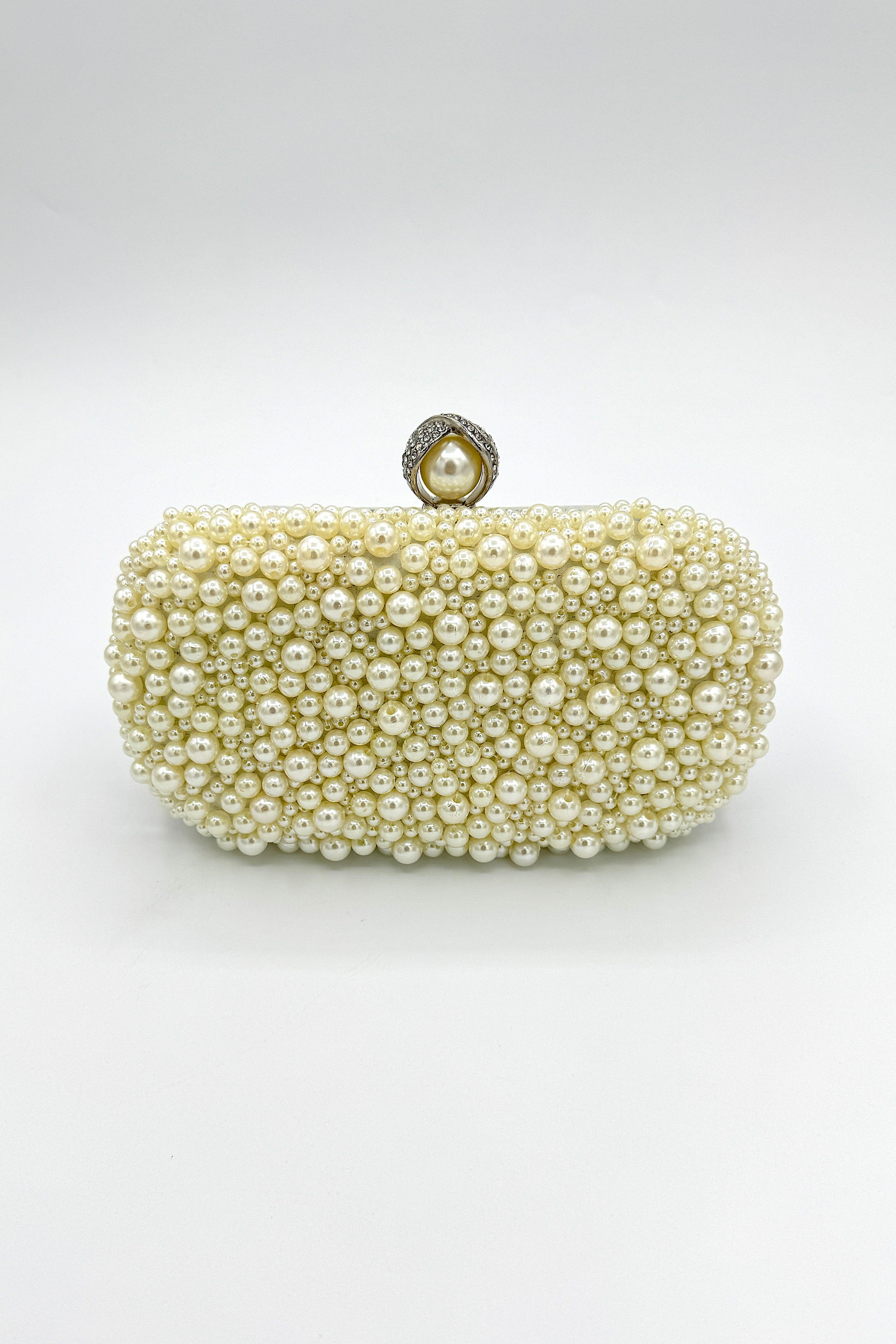 Très Chic Pearl-Top Clutch Pearl