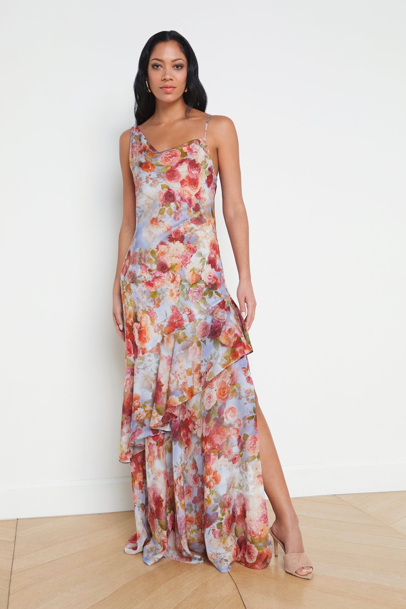 L'Agence Viola Floral Print Silk Dress – Très Chic