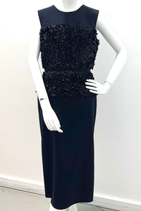 Robe droite Greta Constantine Cage avec broderie contrastante - Noir