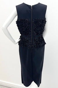 Robe droite Greta Constantine Cage avec broderie contrastante - Noir