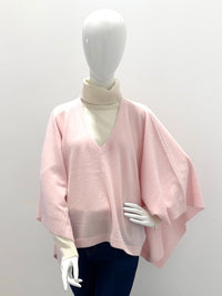 Repeat Organic Cashmere Knitted Poncho Feather
