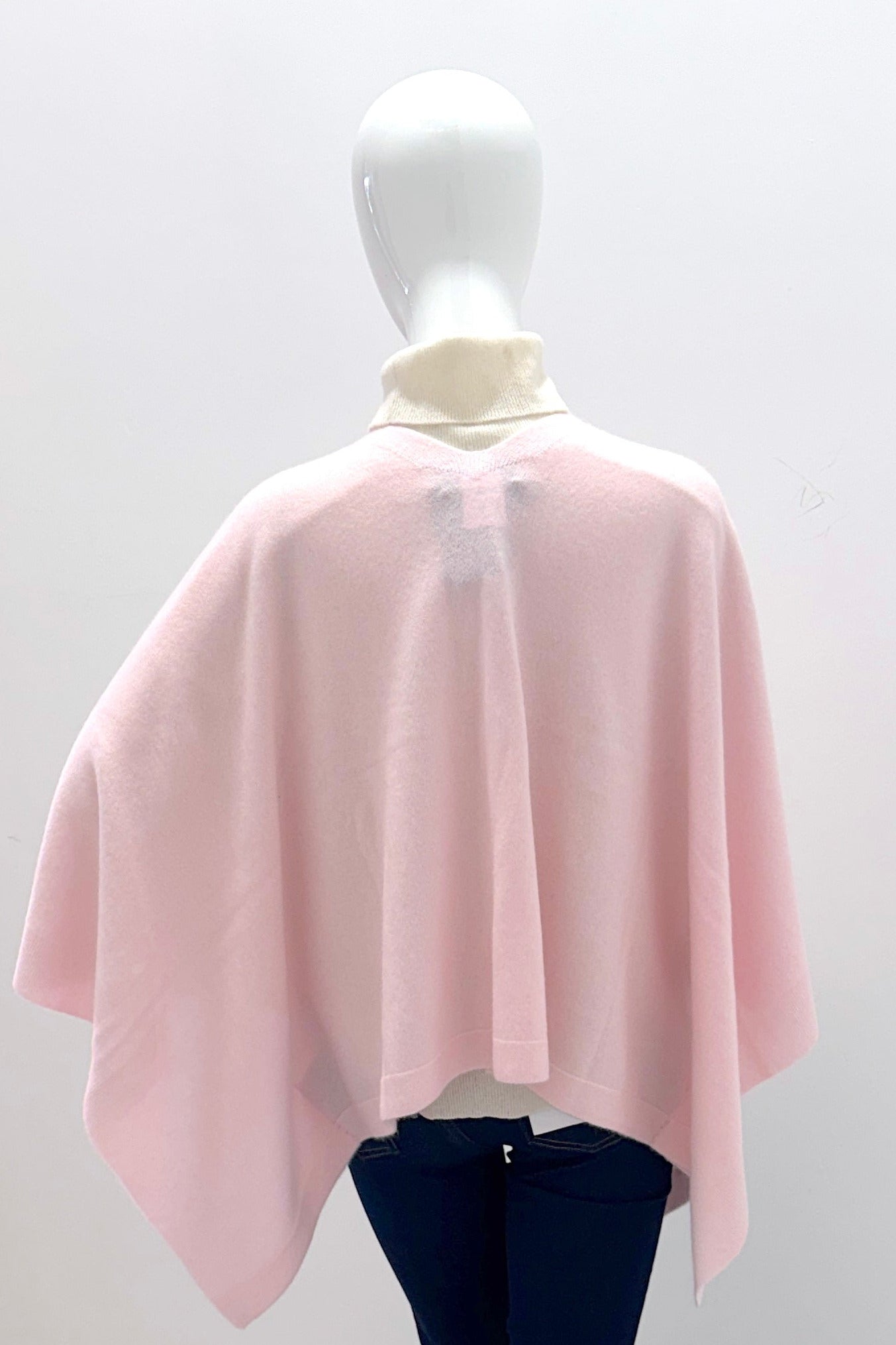 Repeat Organic Cashmere Knitted Poncho Feather
