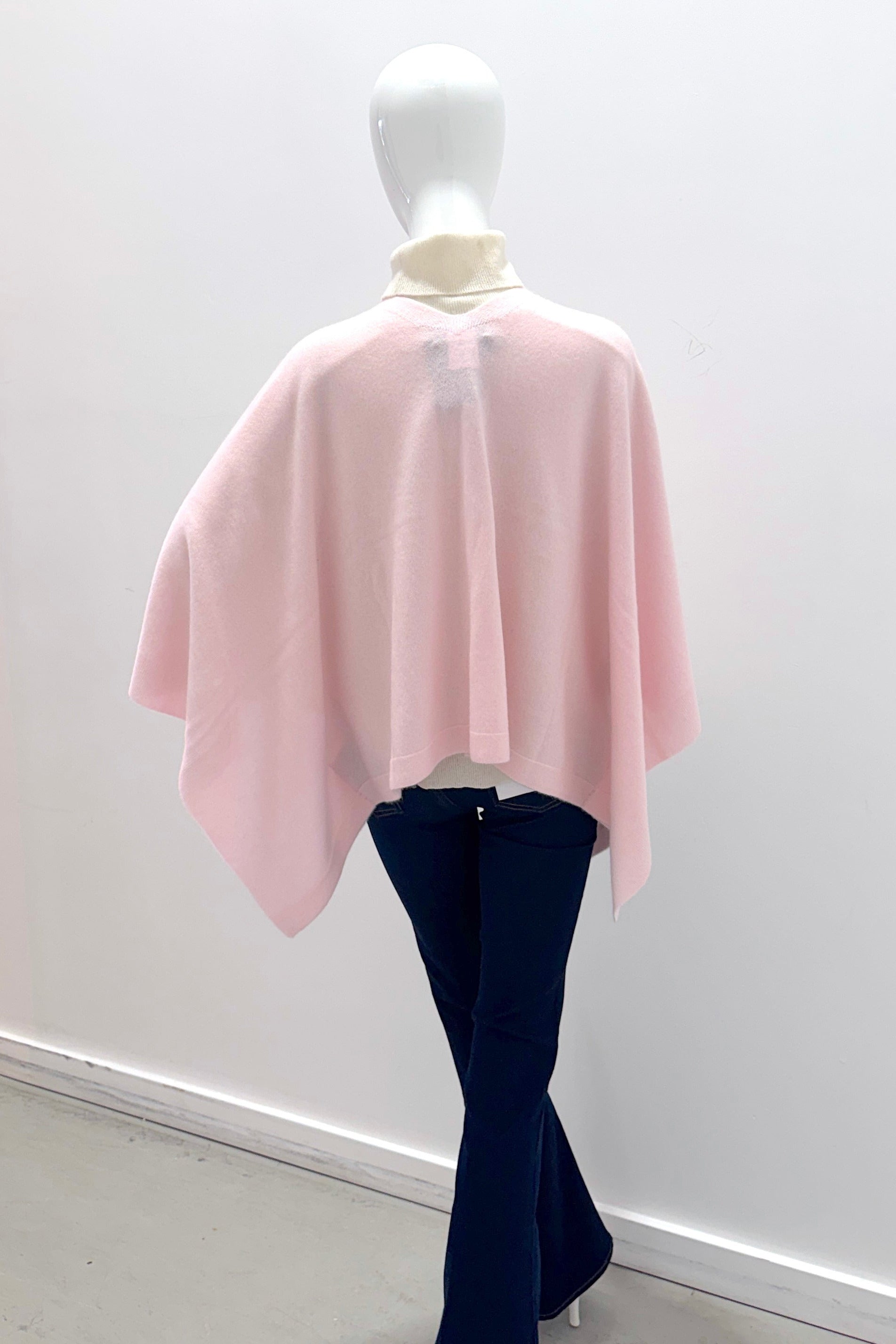 Repeat Organic Cashmere Knitted Poncho Feather