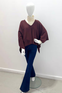 Repeat Organic Cashmere Knitted Poncho Lava