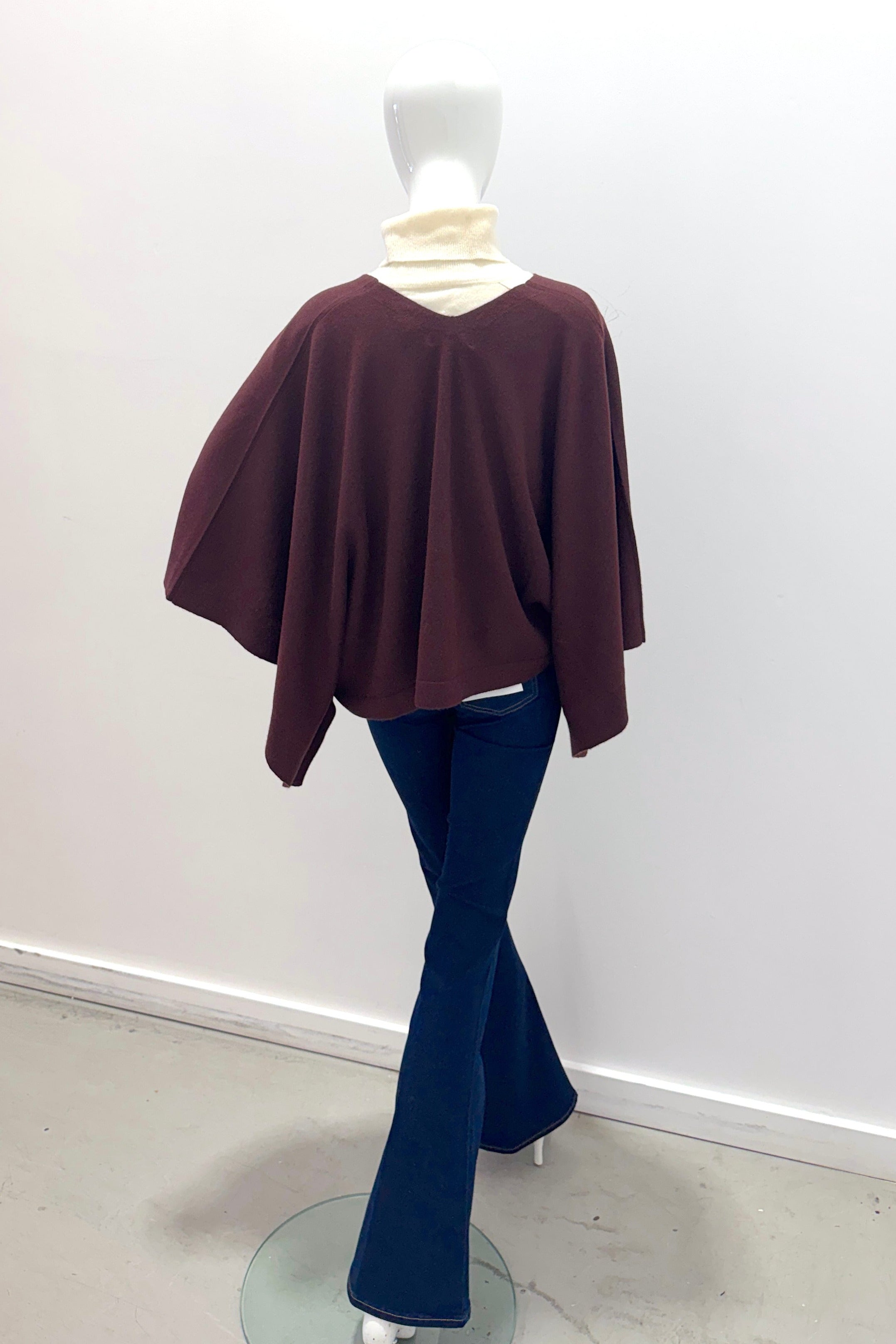Repeat Organic Cashmere Knitted Poncho Lava