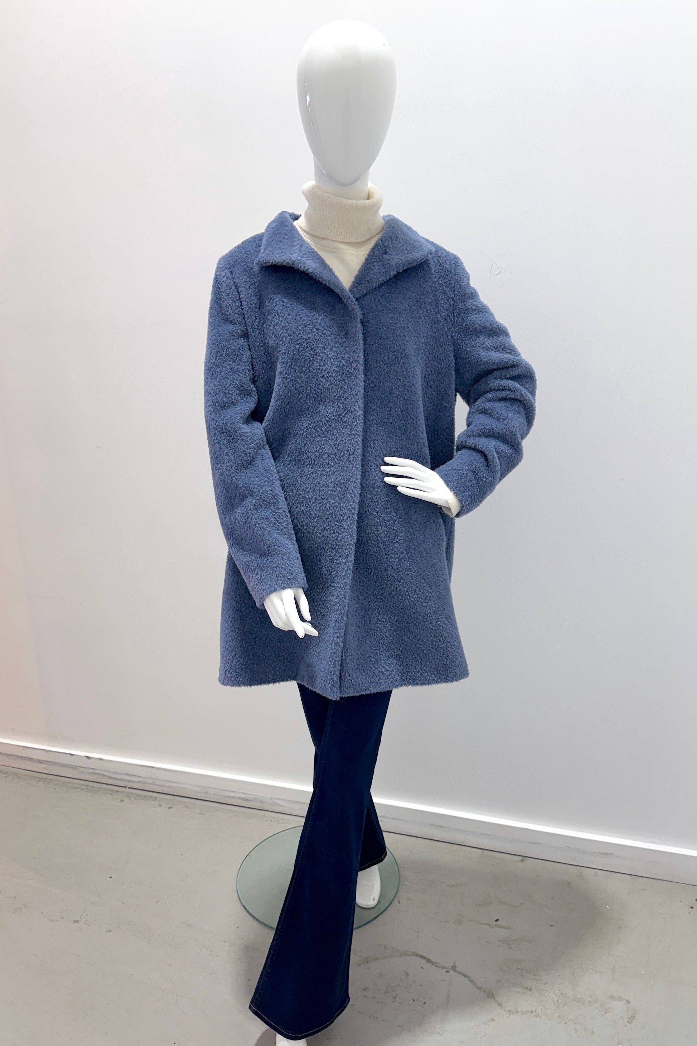 Manteau court Icon Cinzia Rocca 85 cm Bleu poudré