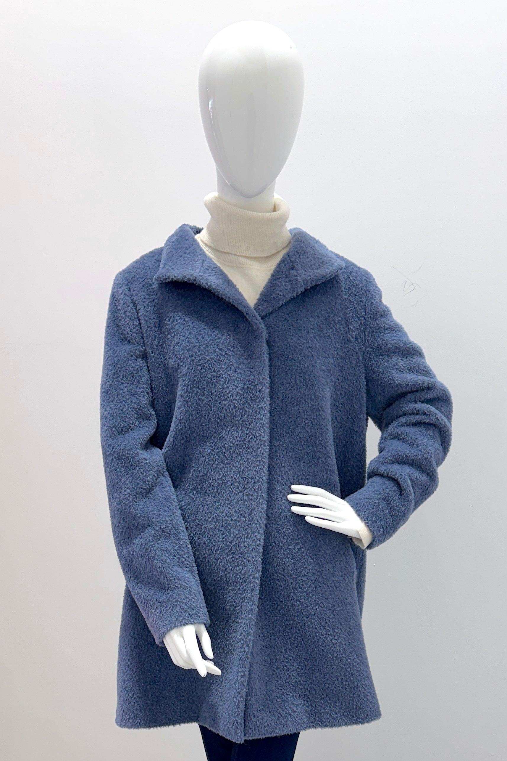 Manteau court Icon Cinzia Rocca 85 cm Bleu poudré