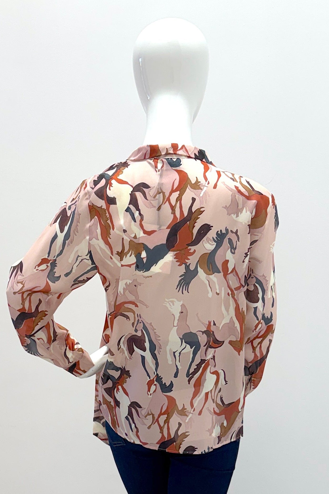 Marella MA10042-003 chemise Nastro poudrée à motifs chevaux