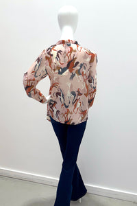 Marella MA10042-003 chemise Nastro poudrée à motifs chevaux