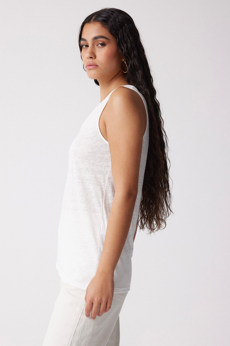 Not Shy Linen Tank