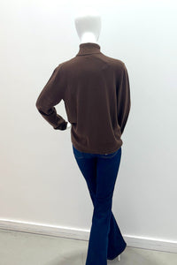 Repeat Organic Cashmere Knitted Pullover - Chocolate